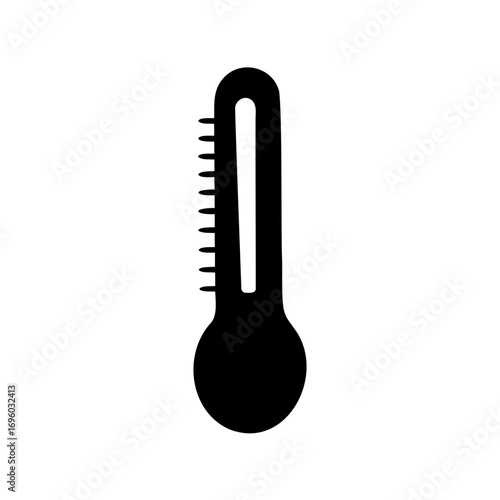 Black silhouette of a thermometer with low temperature reading illustration graphic