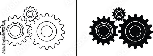 Interlocking Gear System: A sleek, stylized illustration of interlocking gears, symbolizing connectivity, teamwork, and the precision of a well-oiled machine. 