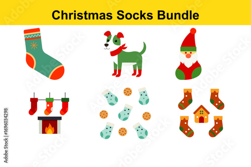 Festive christmas socks bundle with holiday designs