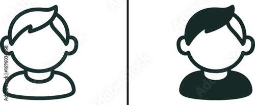 Illustrative Human Icons: Simple outline of person, minimal style with a focus on graphic design for diverse uses. 