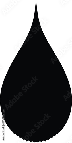 black oil drop vector on transparent background