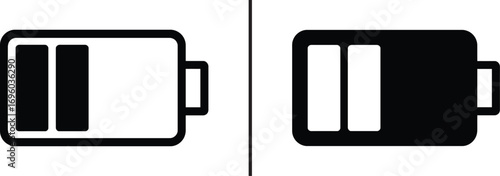 Charging Status Display: A split view showcases the battery's charging status, symbolizing the transition from a drained state to a fully charged state.