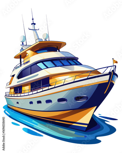Yacht real,  white background