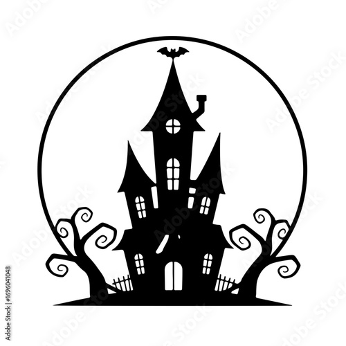 halloween castle vector illustration