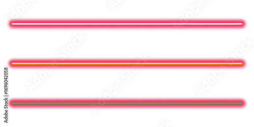 Three horizontal lines in red with white yellow and green inner lines on white background