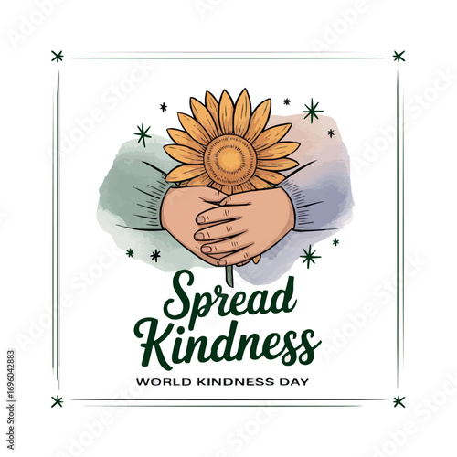 heartfelt world kindness day vector icon on white back round