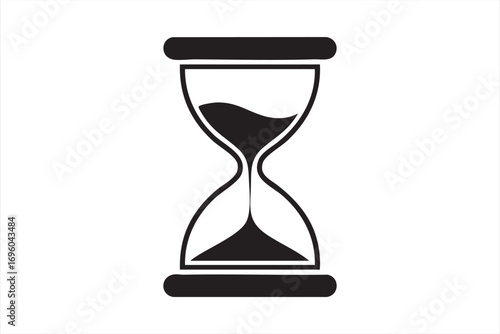 Timer and Countdown Symbol Hourglass Flat Illustration in Minimal Style