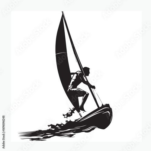 silhouette of a man on a boat
