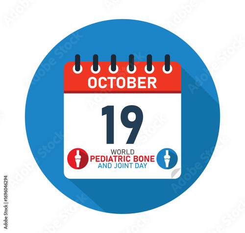 World Pediatric Bone and joint day October 19 Calendar Graphic Design. banner for social media post. Vector Illustration