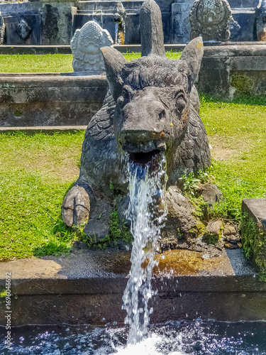 Sculpture at Tirta Gangga Temple in Bali, Indonesia