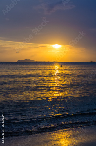 Amazing sunset view on South China sea at Sanya, Hainan, China