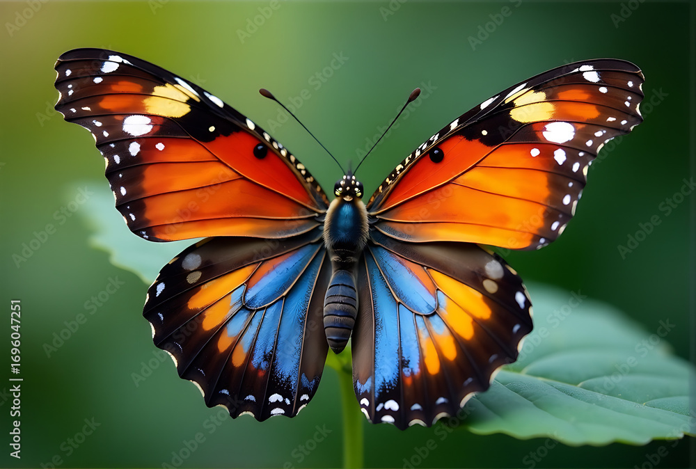 Fototapeta premium butterfly on yellow flower