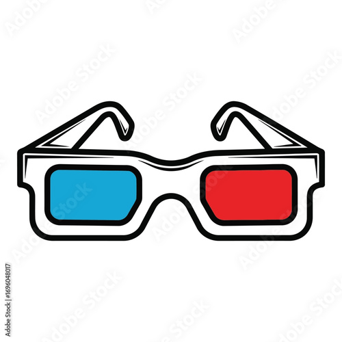 Vector art of anaglyph 3d glasses with red and blue lenses