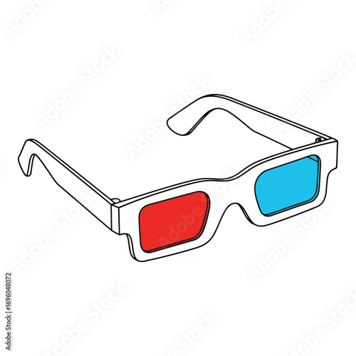 Vector art of anaglyph 3d glasses with red and blue lenses