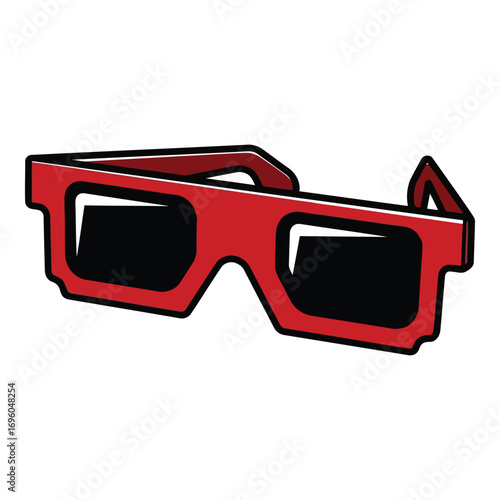 Vector art of red 3d glasses