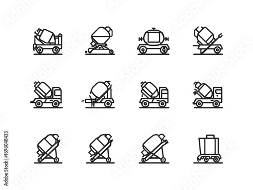 Cement mixer ultra minimalist 2D design