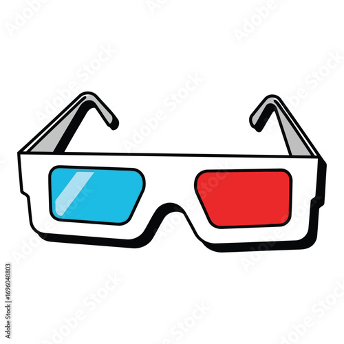 Vector art of 3d glasses with red and blue lenses