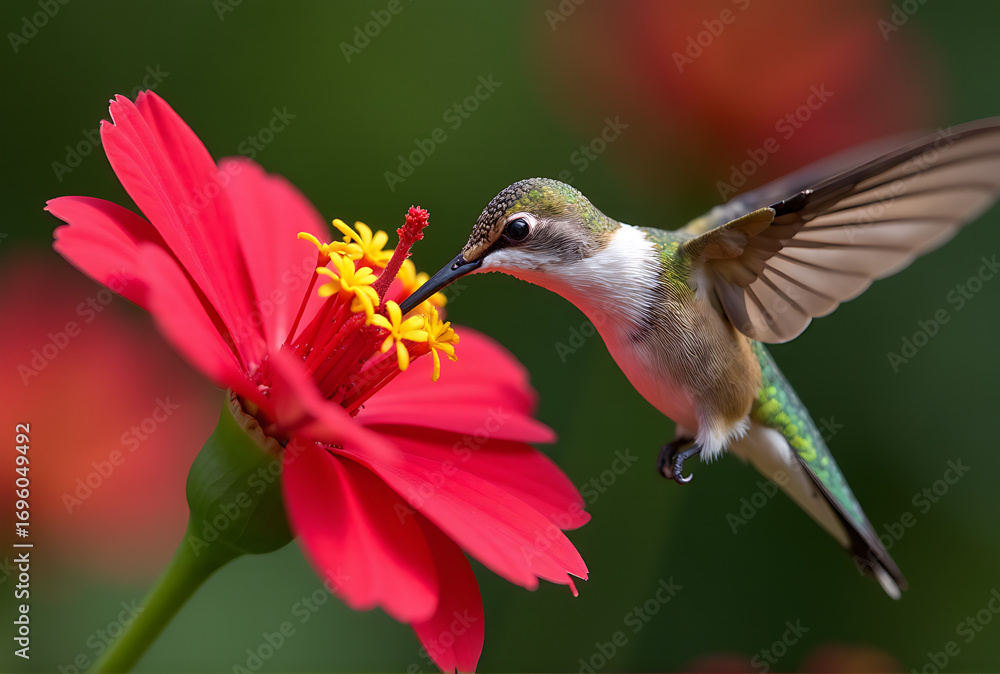 Fototapeta premium hummingbird and flower