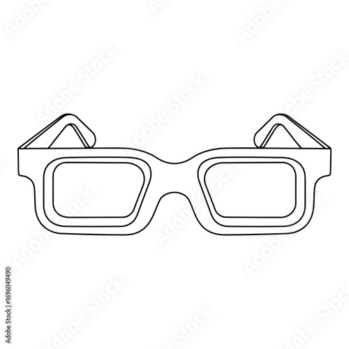 Vector art of simple outline drawing of 3d glasses