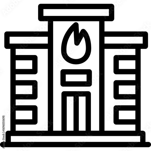 Fire Station Icon Vector Element