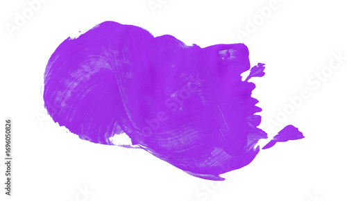 Purple watercolor composition on transparent background. Hand drawn brush strokes and texture. Abstract brush strokes. Liquid ink pattern.