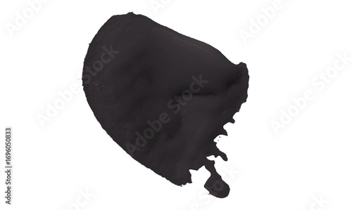 Black watercolor composition on transparent background. Hand drawn brush strokes and textures. Abstract brush strokes. Liquid ink pattern.