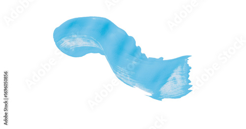 Light blue watercolor composition on transparent background. Hand drawn brush strokes and texture. Abstract brush strokes. Liquid ink pattern.