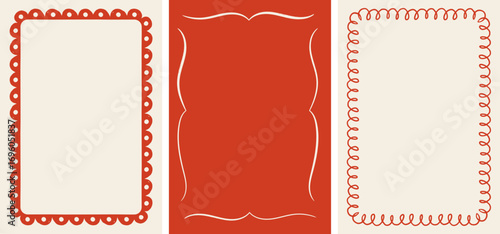 Christmas frames. Hand drawn Christmas background set, cards, banners, prints. Vector art and illustration