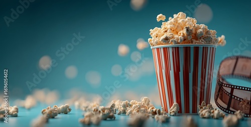 Enjoying Popcorn While Watching a Movie at a Cozy Theater Setting on a Vibran...