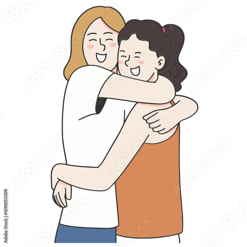 Best friend hugging