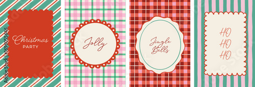 Christmas frames, backgrounds. Hand drawn Christmas background set, cards, banners, prints with patterns and frames. Vector art and illustration
