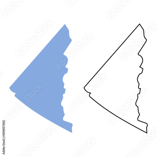 Yukon map Canada province region vector illustration. Map with detailed outlines and blue silhouettes	