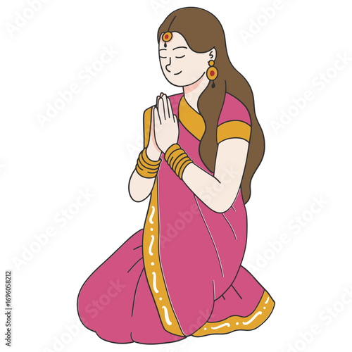 Indian woman praying