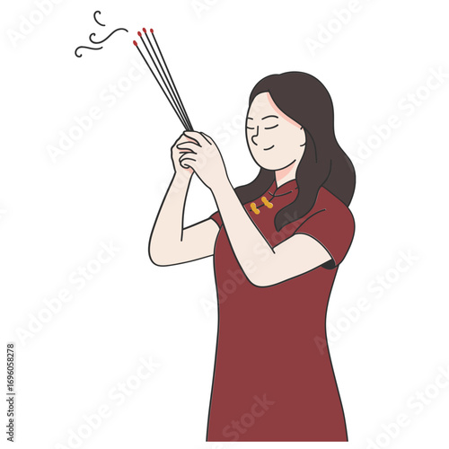  Chinese woman praying