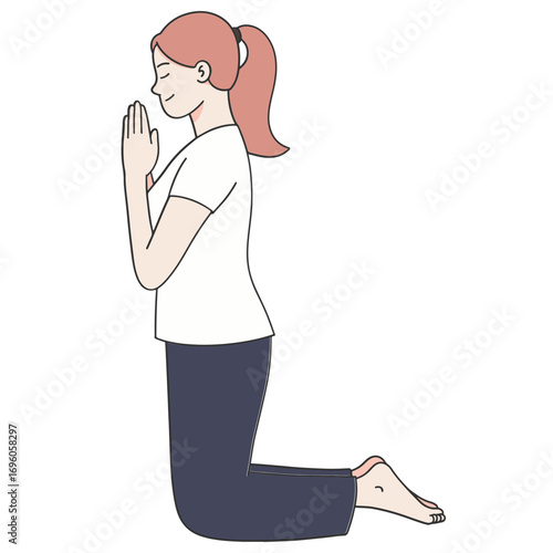 Woman kneeling in prayer