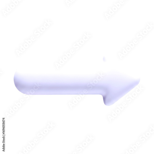 soft lavender 3d arrow guiding navigation in digital interfaces and designs, isolated on transparent background