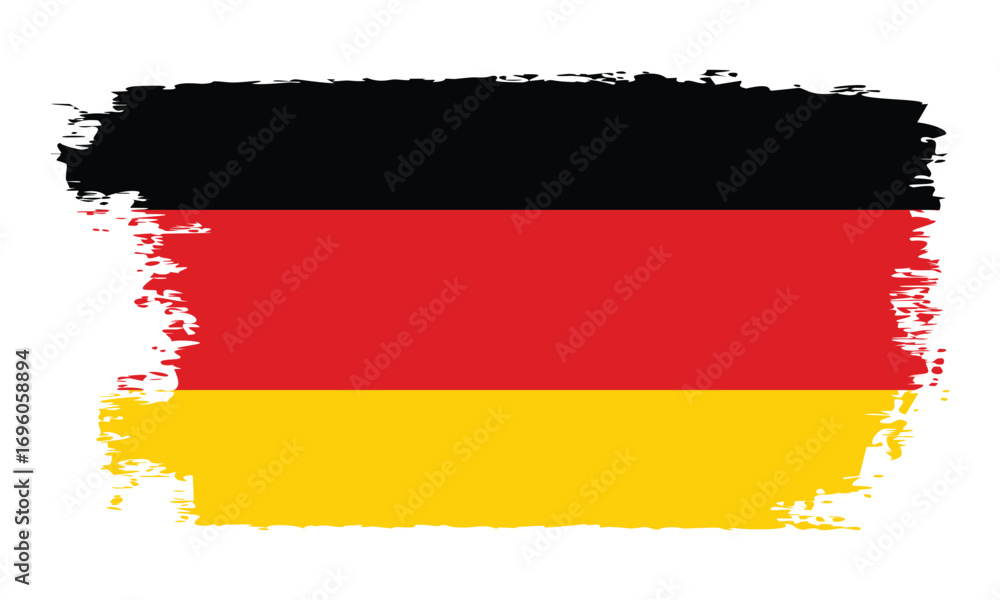 Naklejka premium Grunge German Flag Vector Illustration with Transparent Background