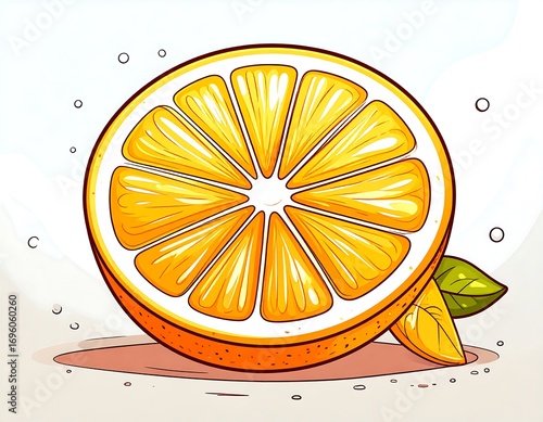 Vibrant orange slice illustration