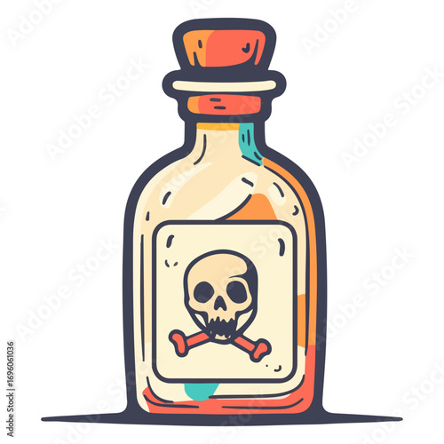 poison bottle, halloween, festival, vector, transparent background, bottle, isolated, container, object, chemical, traditional, ornament, decoration, ancient, icon, culture, pottery