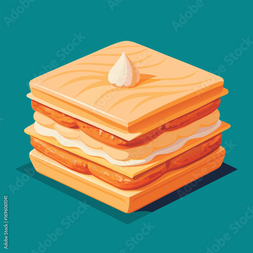 Delicious layered dessert with cream.