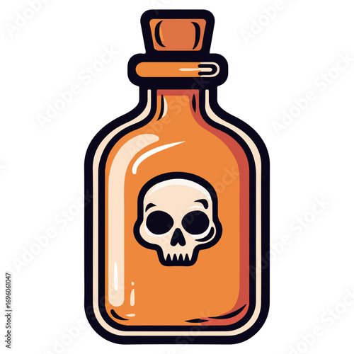 poison bottle, halloween, festival, vector, transparent background, bottle, isolated, container, object, chemical, traditional, ornament, decoration, ancient, icon, culture, pottery