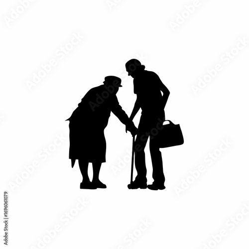 Neighbors assisting each other during a flood community support concept