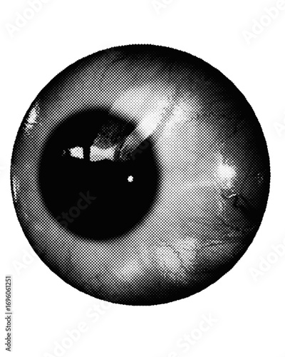 A halftone ball eyes in retro style 