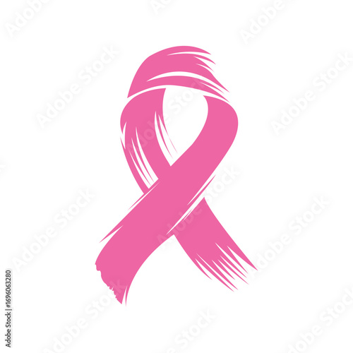 Pink Ribbon  Brush Stroke Design for Breast Cancer Awareness