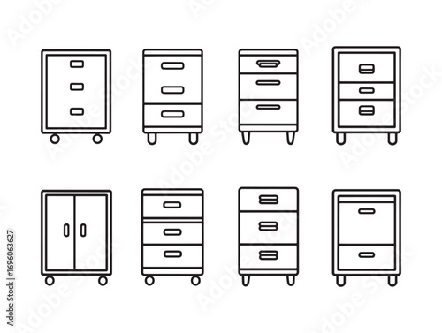 Filing cabinet ultra minimalist 2D cabinet design