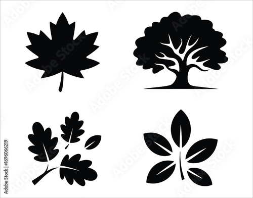 Falling Leaves and Tree Silhouette Pack