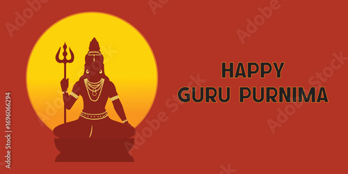 Happy Guru Purnima Festival Illustration