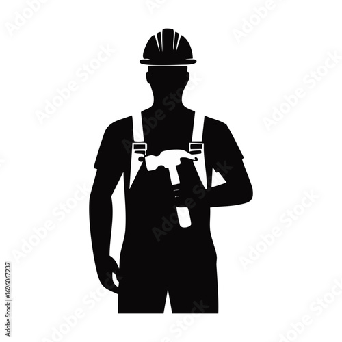 Mechanic worker silhouette