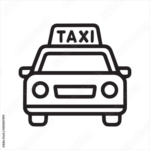 Minimalist taxi icon with bold lines