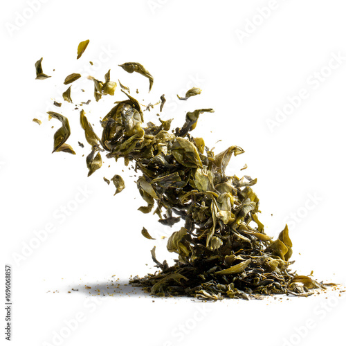 Leaf Green Tea isolated on a transparent background.